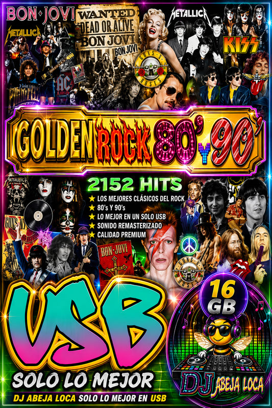 GOLDEN ROCK  Curated 80-90 Music Collection en USB