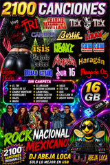 ROCK NACIONAL MEXICANO 2100 canciones en USB